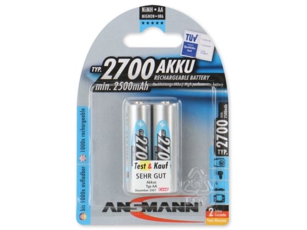 ANSMANN Energy Mignon - Batteri 2 x AA-type - NiMH - (ladbare) - 2700 mAh