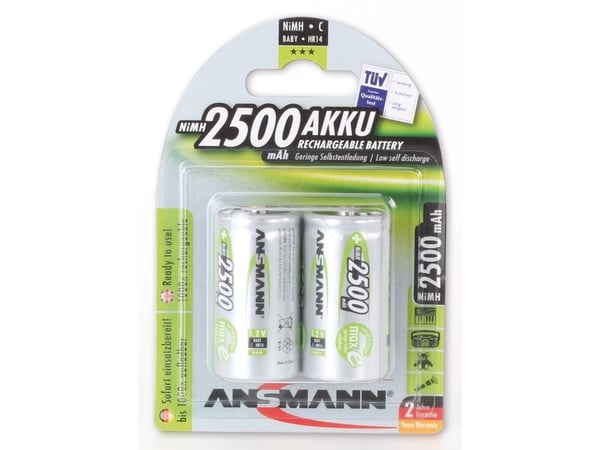 ANSMANN - Akku 2 x C - NiMH - (ladattava) - 2500 mAh