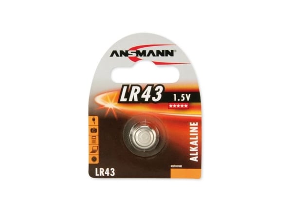 ANSMANN - Batteri LR43 - alkaliskt