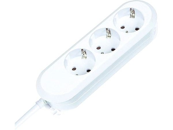 Bachmann SMART 3x Schuko 3m, 3 m, Tyyppi F, Muovi, Valkoinen, Muovi, 3 AC-pistorasia(a)