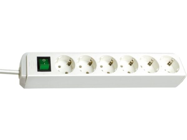 Brennenstuhl Eco, 1,5 m, Valkoinen, 6 AC-pistorasia(a), Valkoinen, 79 mm, 361 mm