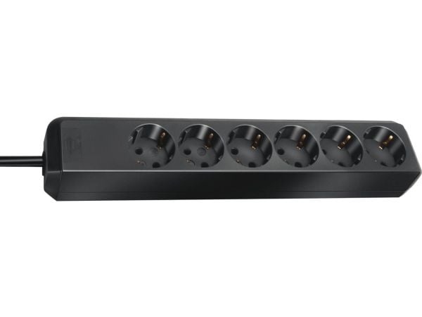 Brennenstuhl Eco-Line, 6 AC-pistorasia(a), Tyyppi H, Musta, 1,5 m, 330 mm, 350 mm
