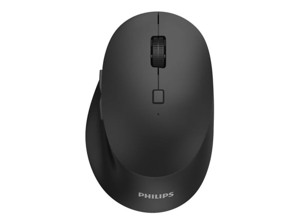 Philips 5000 Series SPK7507B - Mus - ergonomisk - høyrehendt - optisk - 6 knapper - trådløs - 2.4 GHz - USB trådløs mottaker