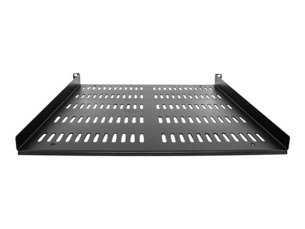 Startech 1U Vented Server Rack Cabinet Shelf, 20in Deep Fixed Cantilever Tray, Rackmount Shelf for 19" AV/Data/Network Equipment Enclosure w/ Cage ...