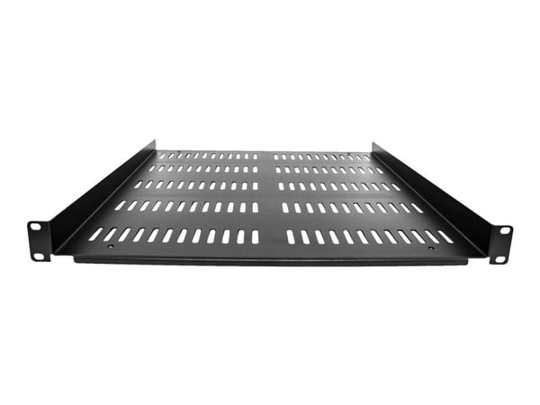 Startech 1U Vented Server Rack Cabinet Shelf, 20in Deep Fixed Cantilever Tray, Rackmount Shelf for 19" AV/Data/Network Equipment Enclosure w/ Cage ...