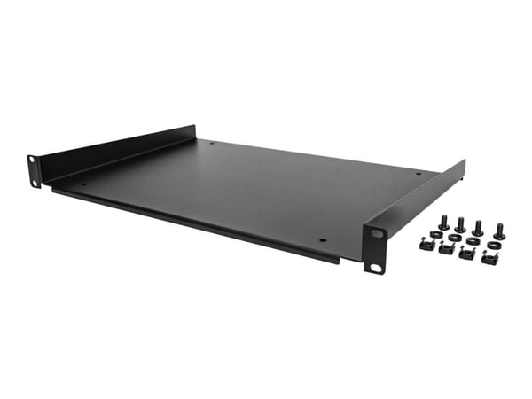 Startech 1U Fixed Server Rack Mount Shelf, 12in Deep Steel Universal Cantilever Tray for 19" AV/Data/Network Equipment Rack with Cage Nuts & Screws...