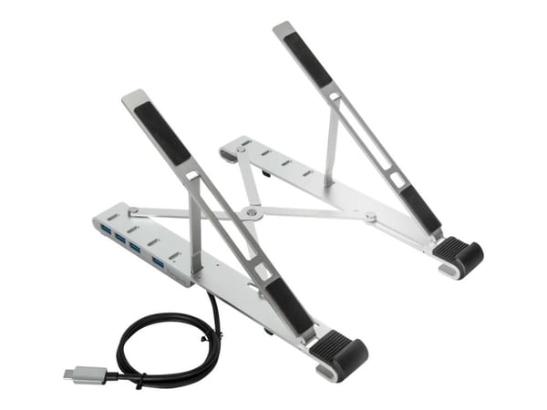 Targus AWU100205GL, Kannettavan tietokoneen teline, Hopea, Alumiini, 25,4 cm (10"), 39,6 cm (15.6"), USB 3.2 Gen 1 (3.1 Gen 1) Type-C