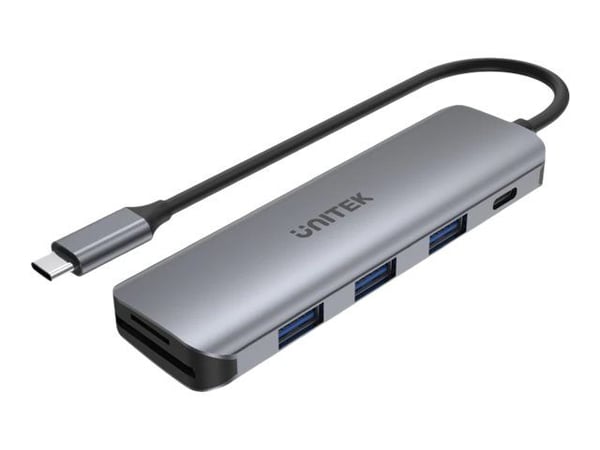 Unitek uHUB P5+ H1107C - Hub - 3 x USB 3.1 Gen 1 + 1 x USB-C 3.1 Gen 1 - stasjonær