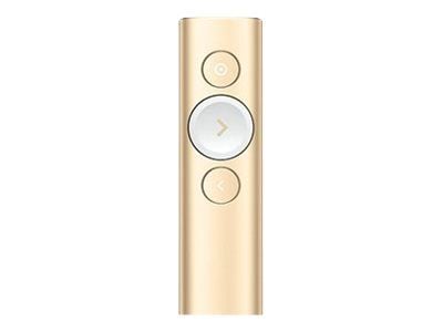 Logitech Spotlight - Presentasjonsfjernstyring - 3 knapper - gull