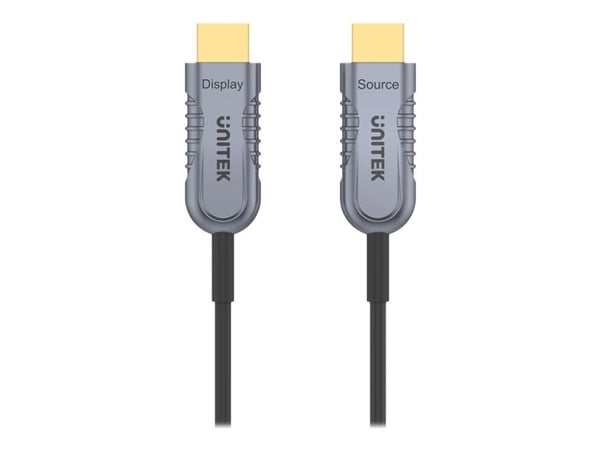 Unitek Ultrapro C11035DGY - HDMI-kabel - HDMI hann til HDMI hann - 70 m - skjermet hybrid kobber/fiber-optikk - Active Optical Cable (AOC), 4K 120 ...