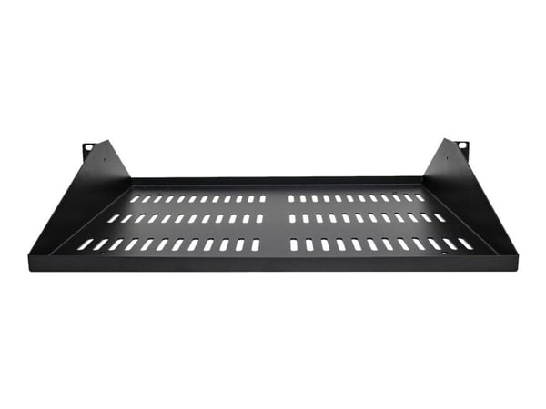 Startech 2U Vented Server Rack Shelf, Center Mount 14in Deep Fixed Cantilever Tray, Rackmount Shelf for 19" AV/Data/Network Equipment w/ Cage Nuts ...