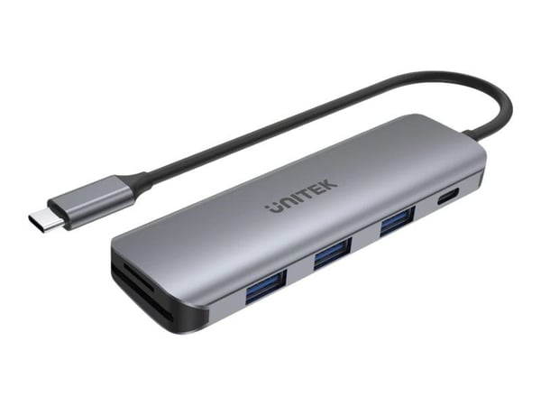 Unitek uHUB P5+ H1107C - Hub - 3 x USB 3.1 Gen 1 + 1 x USB-C 3.1 Gen 1 - stasjonær