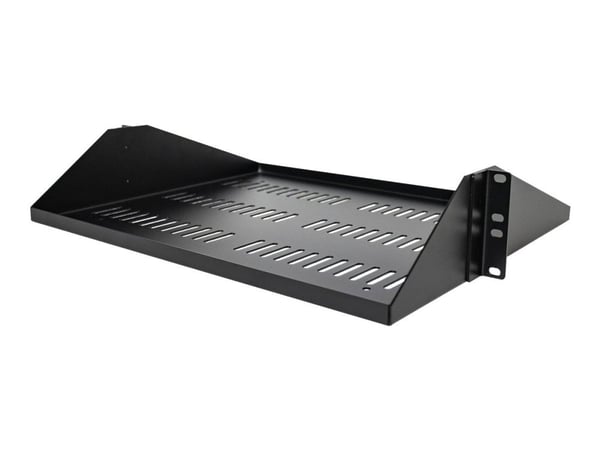 Startech 2U Vented Server Rack Shelf, Center Mount 14in Deep Fixed Cantilever Tray, Rackmount Shelf for 19" AV/Data/Network Equipment w/ Cage Nuts ...