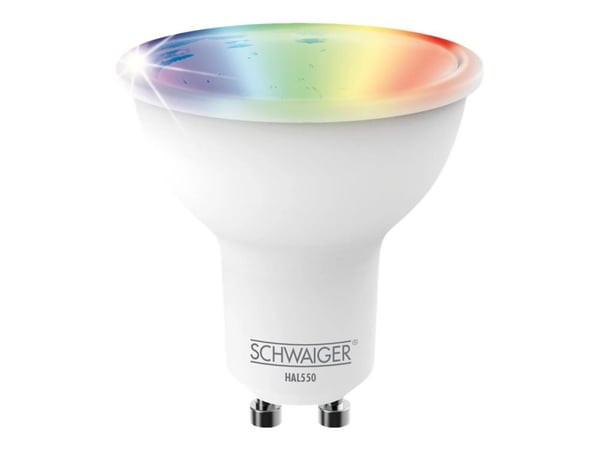 Schwaiger HAL550, Älylamppu, Valkoinen, ZigBee, LED, GU10, Sininen, Vihreä, Punainen