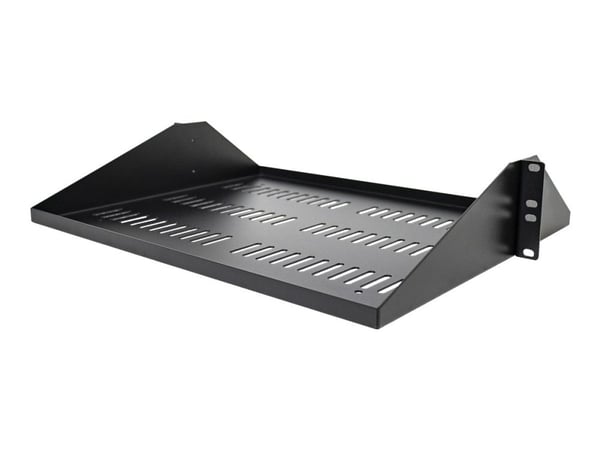 Startech 2U Vented Server Rack Shelf, Center Mount 14in Deep Fixed Cantilever Tray, Rackmount Shelf for 19" AV/Data/Network Equipment w/ Cage Nuts ...