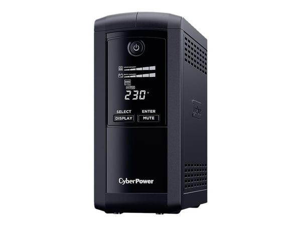 CyberPower Value Pro VP700ELCD-FR - UPS - AC 230 V - 390 watt - 700 VA - enkeltfase - RS-232, USB - utgangskontakter: 4 - svart