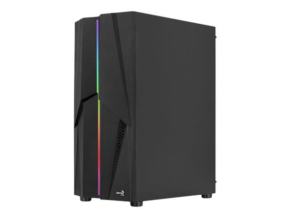 AeroCool Mecha ARGB - Tempered Glass Edition - mid tower - ATX - sidepanel med vindue (hærdet glas) - ingen strømforsyning (ATX) - sort - USB/Lyd