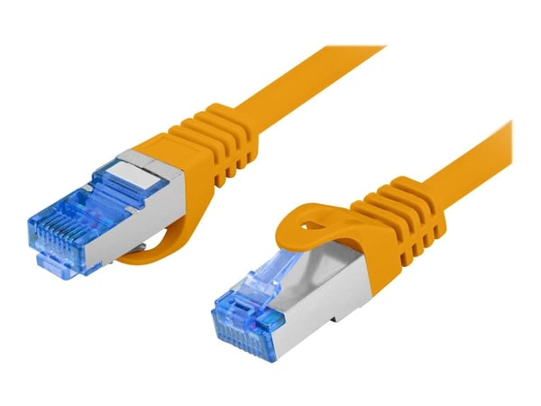 Lanberg - Koblingskabel - RJ-45 (hann) til RJ-45 (hann) - 6 mm - S/FTP - CAT 6a - halogenfri, formstøpt, uten hindringer, flertrådet - oransje, RAL...