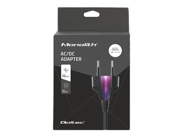 Qoltec - Strømadapter - 60 watt - 5 A (5,5 x 2,1 mm DC-jakk)