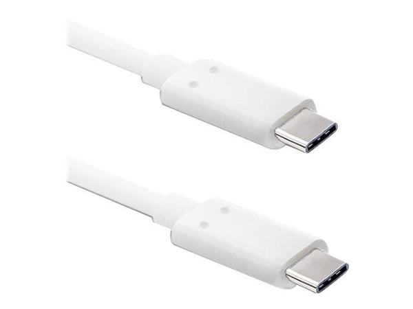 Qoltec - USB-kabel - USB-C (hann) til USB-C (hann) - USB 3.1 - 1 m - hvit