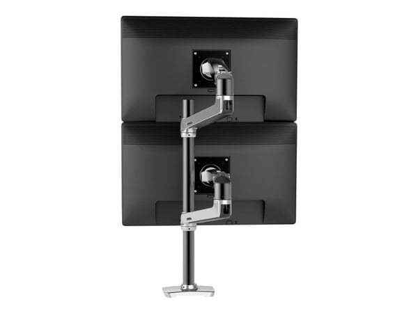 Ergotron LX - Monteringssett (dobbel stablearm, høy stang) - for 2 LCD-skjermer - aluminium, stål - polert aluminium med svarte aksenter - skjermst...
