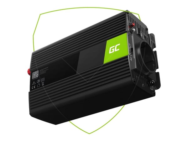 Green Cell INV05DE - DC til AC inverter - DC 12 V - 300 Watt - Europa - sort