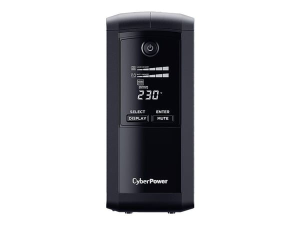 CyberPower Value Pro VP700ELCD-FR - UPS - AC 230 V - 390 watt - 700 VA - enkeltfase - RS-232, USB - utgangskontakter: 4 - svart