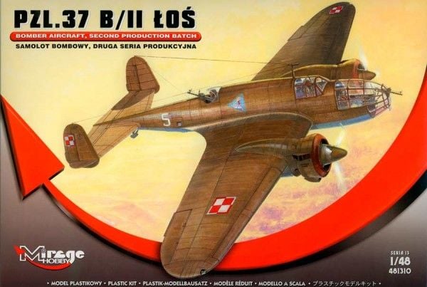 MIRAGE PZL.37 BII Moose Bomb Plane byggesett