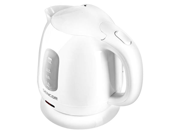 Sencor SWK 1010WH, 1 L, 1100 W, Hvit, Plast, Rustfritt stål, Justerbar termostat, Vannmåler