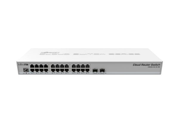 MikroTik Cloud Router Switch CRS326-24G-2S+RM - Switch - L3 - Styrt - 24 x 10/100/1000 + 2 x SFP+ - rackmonterbar - Passive PoE