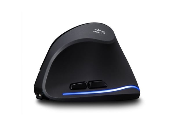 Media-Tech VERTIC RF MT1123 - Vertikal mus - ergonomisk - høyrehendt - optisk - 5 knapper - trådløs - 2.4 GHz - USB trådløs mottaker