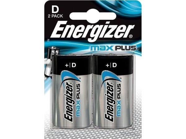Energizer Max Plus, Kertakäyttöinen akku, D, 2 kpl, Kupla