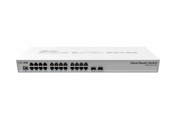 MikroTik Cloud Router Switch CRS326-24G-2S+RM - Switch - L3 - Styrt - 24 x 10/100/1000 + 2 x SFP+ - rackmonterbar - Passive PoE