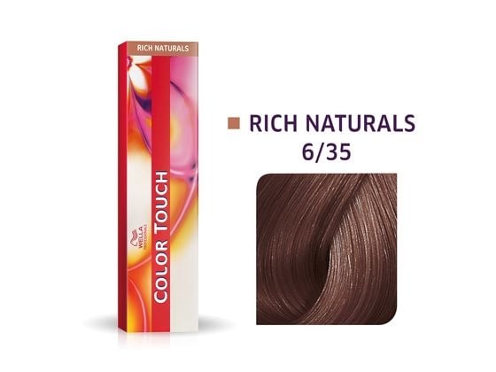 Wella Colour Touch Rich Naturals, Ruskea, 6/35, Blond Foncé Doré Acajou, Naisten, 60 ml, Tuubi