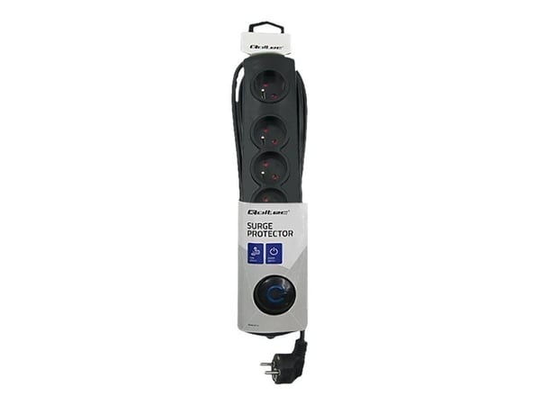 Qoltec - Strømstødsbeskytter - AC 230 V - 3680 Watt - output-stikforbindelser: 5 - 1.8 m ledning - Frankrig - lajittelu