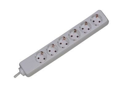 Bachmann Surge protector, 3m, 6 AC-pistorasia(a), 250 V, 3600 W, Valkoinen, 3 m, 520 g