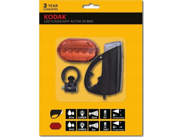 Kodak LED-cykellampor Active 50 2 st. fram+bak IP44