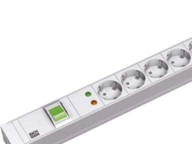 Bachmann 6x Schuko, 2m, 2 m, Tyyppi F, Muovi, Harmaa, Muovi, 6 AC-pistorasia(a)