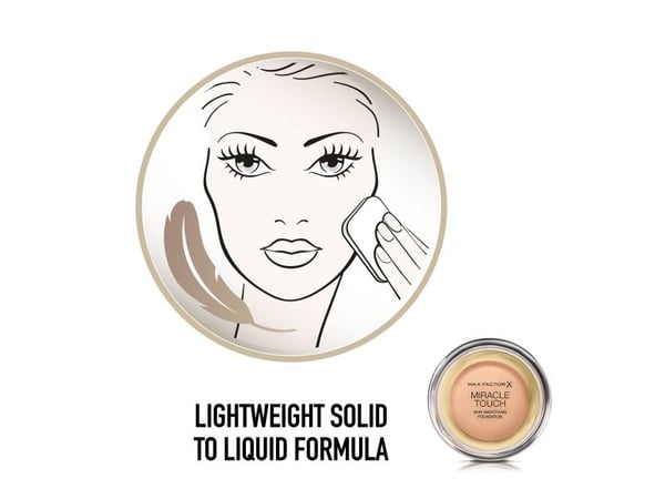 Max Factor Miracle Touch - Grunnlag - faststoff-til-væske - varm mandel (45) - 11.5 g