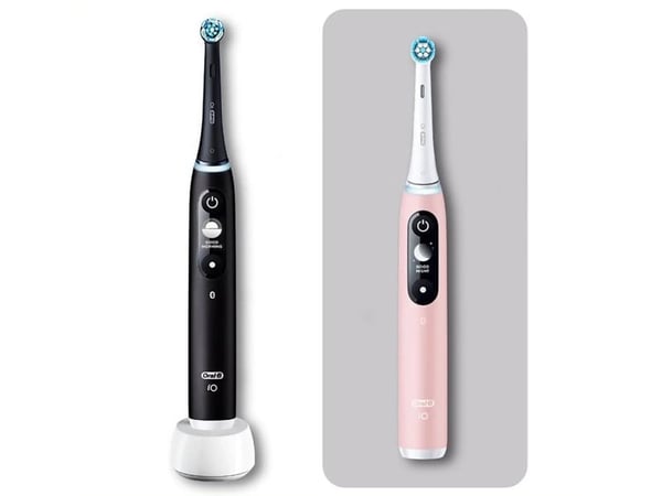 Oral-B iO 6, Aikuinen, Pyörivä hammasharja, Päivittäinen käyttö, Ienhoito, Herkkä, Valkaisu, Musta, Vaaleanpunainen, 2 min, Pyöreä
