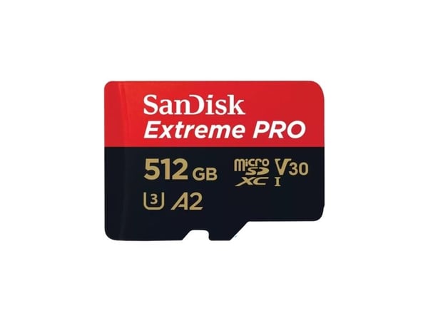 SanDisk Extreme Pro - Flashminnekort (microSDXC til SD-adapter inkludert) - 512 GB - A2 / Video Class V30 / UHS-I U3 / Class10 - microSDXC UHS-I