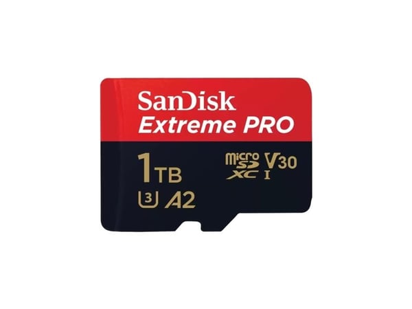 SanDisk Extreme Pro - Flashminnekort (microSDXC til SD-adapter inkludert) - 1 TB - A2 / Video Class V30 / UHS-I U3 / Class10 - microSDXC UHS-I
