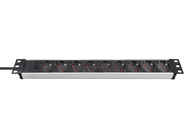 brennenstuhl Premium-Alu-Line - pistorasia (rack-versio) - lähtöliittimet: 9 - 1U - 19" - 2 m - musta, alumiini