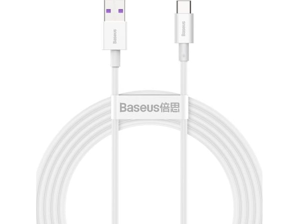 Baseus CATYS-A02, 2 m, USB A, USB C, 480 Mbit/s, hvit