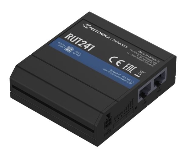 Teltonika RUT241 eSIM - Trådløs ruter - WWAN 2,4 GHz - 2G, 3G, 4G - DIN-skinnemonterbar