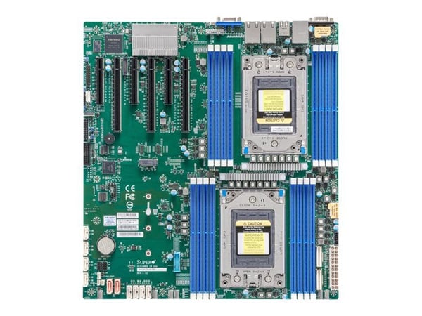 SUPERMICRO H12DSi-NT6 - Moderkort - utökad ATX - Socket SP3 - 2 CPU:n som stöds - USB 3.0 - 2 x 10 Gigabit LAN - inbyggda grafiken