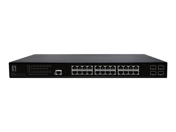 LevelOne GEP-2861 - Switch - Styrt - 24 x 10/100/1000 (PoE+) + 4 x Gigabit SFP - rackmonterbar, stasjonær (390 W)