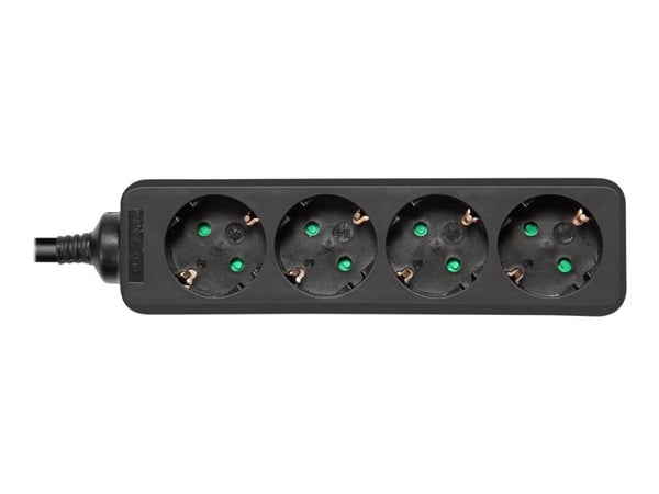 DELTACO GT-0422 - Flerkoplingslist - AC 250 V - 3680 watt - inngang: power CEE 7/7 - utgangskontakter: 4 (4 x CEE 7/3) - 5 m kabel - svart