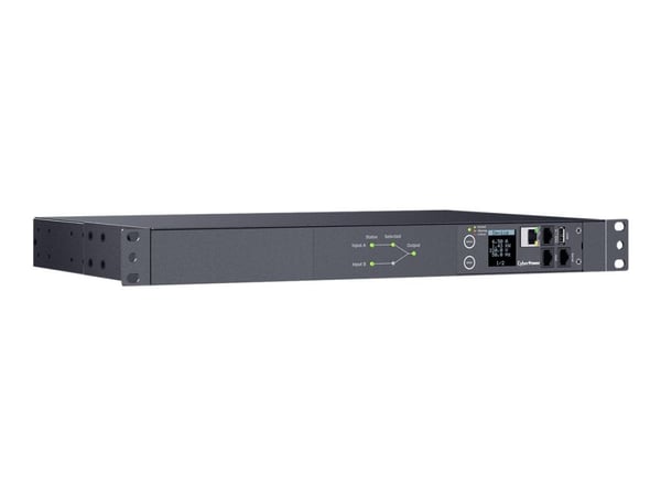CyberPower Switched ATS PDU44004 - Strømfordelerenhet (kan monteres i rack) - AC 200-240 V - enkeltfase - serial, Ethernet - inngang: 2 x IEC 60320...