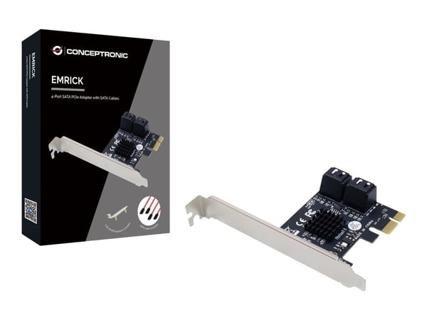 Conceptronic EMRICK03G - Lagringskontroller - 4-kanals - SATA 6Gb/s - PCIe x1